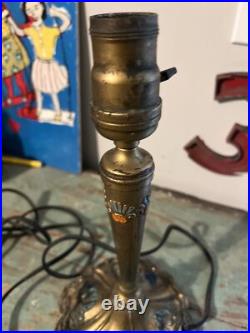 Vintage Deco Ronson Table Lamp Gold Color Works Great 11 Tall Original