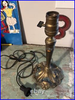 Vintage Deco Ronson Table Lamp Gold Color Works Great 11 Tall Original