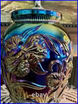 Vintage Dunbar Carnival Glass Floral Webbed Clematis 19 Table Lamp