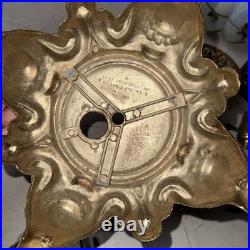 Vintage EF IDUSTRIES 1971 Opalescent Iridescent 3 way Table Lamp Rosette Onlay