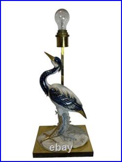 Vintage Edoardo Tasca Italian Porcelain Heron Table Lamp Mid Century Modern