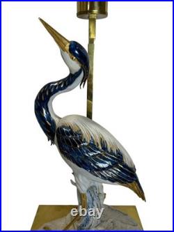 Vintage Edoardo Tasca Italian Porcelain Heron Table Lamp Mid Century Modern