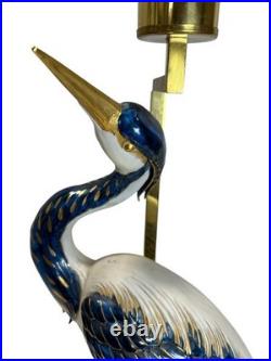 Vintage Edoardo Tasca Italian Porcelain Heron Table Lamp Mid Century Modern