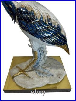 Vintage Edoardo Tasca Italian Porcelain Heron Table Lamp Mid Century Modern