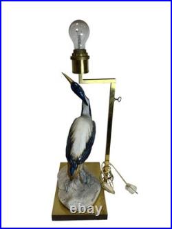 Vintage Edoardo Tasca Italian Porcelain Heron Table Lamp Mid Century Modern