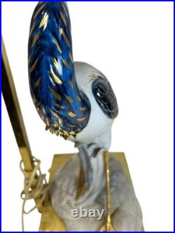 Vintage Edoardo Tasca Italian Porcelain Heron Table Lamp Mid Century Modern