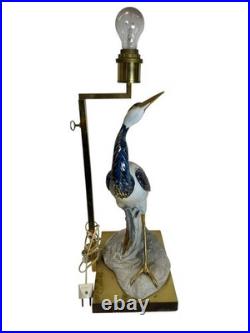 Vintage Edoardo Tasca Italian Porcelain Heron Table Lamp Mid Century Modern