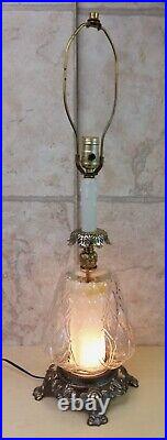Vintage Ef & Ef Industries 3-way Table Lamp Clear Glass Globe MCM
