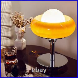Vintage Egg Tart Shape Mushroom Bedside Table Lamp Rustic Glass Desk Lamp