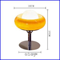 Vintage Egg Tart Shape Mushroom Bedside Table Lamp Rustic Glass Desk Lamp