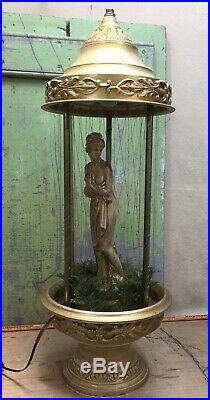 Vintage Electric Raining Mineral Oil Nude Woman Table Lamp