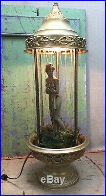 Vintage Electric Raining Mineral Oil Nude Woman Table Lamp