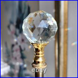 Vintage Elegant Onyx 2-Light Table Lamp Crystal & Gold Accents Lucite Base 29H