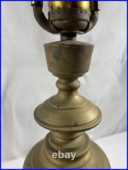 Vintage Etched Brass Japan Mount Fuji Signed Table Lamp #76