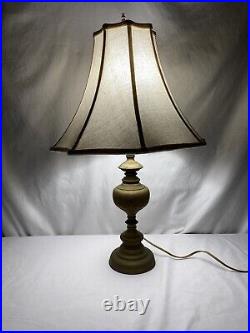 Vintage Etched Brass Japan Mount Fuji Signed Table Lamp #76