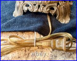 Vintage Falkenstein Style Milk Glass Table Lamp with Floral Accents