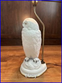 Vintage Fine Porcelain Franklin Mint Table Lamp The Snowy Owl By Raymond Watson
