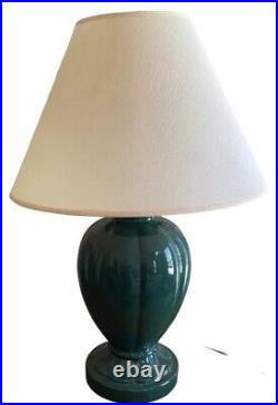 Vintage Forest Green Ceramic Lamp 25.5 Tall