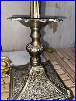 Vintage Frederick Cooper 28 Brass Candlestick Table Lamp Regency Design Feet
