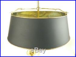 Vintage Frederick Cooper Brass Bouillotte Desk/Table Lamp Black Metal Shade