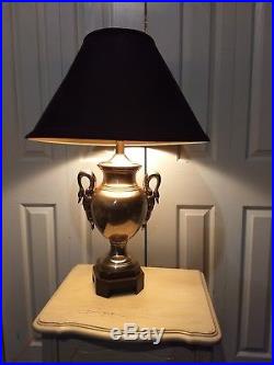 Vintage Frederick Cooper Designer Brass Swan Trophy Lamp And Original Shade 28