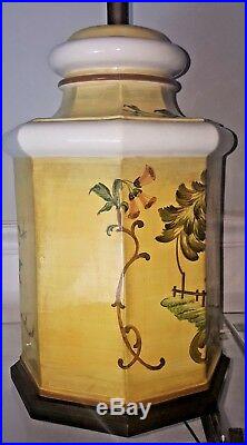 Vintage Frederick Cooper Hand Painted Ceramic Asian Ginger Jar Table Lamp WOW