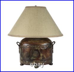 Vintage Frederick Cooper Lion Head Hammered Style Accent Lamp With Shade