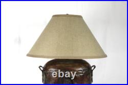 Vintage Frederick Cooper Lion Head Hammered Style Accent Lamp With Shade