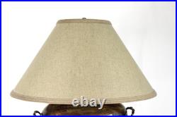 Vintage Frederick Cooper Lion Head Hammered Style Accent Lamp With Shade