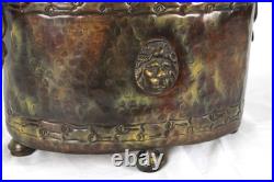 Vintage Frederick Cooper Lion Head Hammered Style Accent Lamp With Shade