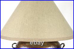 Vintage Frederick Cooper Lion Head Hammered Style Accent Lamp With Shade