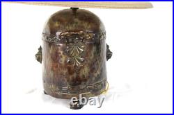 Vintage Frederick Cooper Lion Head Hammered Style Accent Lamp With Shade