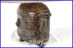 Vintage Frederick Cooper Lion Head Hammered Style Accent Lamp With Shade