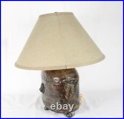 Vintage Frederick Cooper Lion Head Hammered Style Accent Lamp With Shade