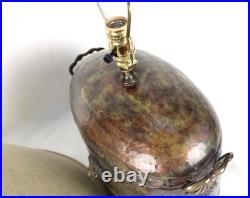 Vintage Frederick Cooper Lion Head Hammered Style Accent Lamp With Shade