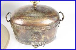 Vintage Frederick Cooper Lion Head Hammered Style Accent Lamp With Shade