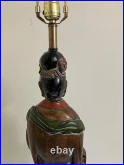 Vintage Frederick Cooper Quan Yin Table Lamp Asian Figural Faux Wood Chalkware Vintage Frederick Cooper Quan Yin Table Lamp Asian Figural Faux Wood Chalkware