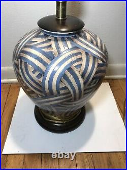 Vintage Fredrick Cooper Blue Ceramic Lamp