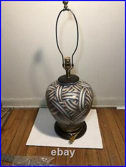 Vintage Fredrick Cooper Blue Ceramic Lamp