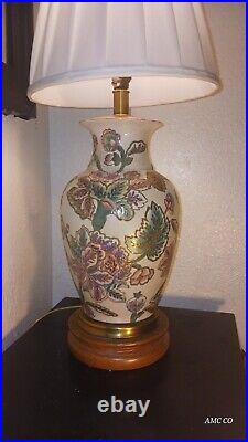 Vintage Fredrick Cooper Floral Hand Painted Table Lamp