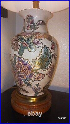 Vintage Fredrick Cooper Floral Hand Painted Table Lamp