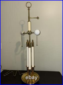 Vintage French Bouillotte 3 candle arm Brass Table Lamp 3' Tall Vintage French Bouillotte 3 candle arm Brass Table Lamp 3' Tall