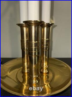 Vintage French Bouillotte 3 candle arm Brass Table Lamp 3' Tall Vintage French Bouillotte 3 candle arm Brass Table Lamp 3' Tall