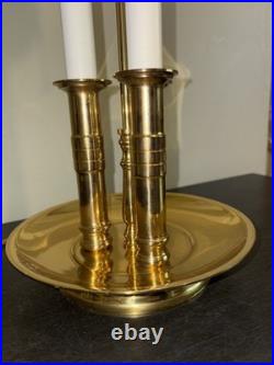 Vintage French Bouillotte 3 candle arm Brass Table Lamp 3' Tall