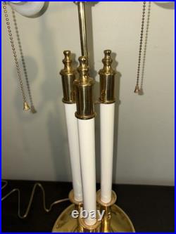 Vintage French Bouillotte 3 candle arm Brass Table Lamp 3' Tall Vintage French Bouillotte 3 candle arm Brass Table Lamp 3' Tall