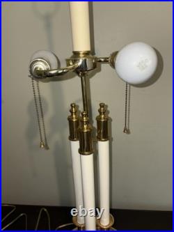 Vintage French Bouillotte 3 candle arm Brass Table Lamp 3' Tall