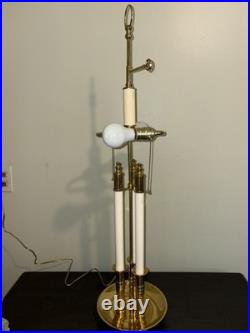 Vintage French Bouillotte 3 candle arm Brass Table Lamp 3' Tall