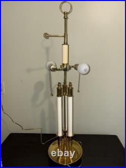 Vintage French Bouillotte 3 candle arm Brass Table Lamp 3' Tall Vintage French Bouillotte 3 candle arm Brass Table Lamp 3' Tall