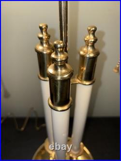 Vintage French Bouillotte 3 candle arm Brass Table Lamp 3' Tall
