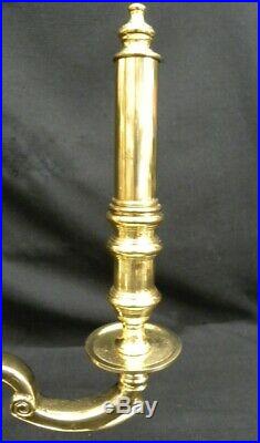 Vintage French Bouillotte Brass 3-Candle Dual Socket Brown Tole Lamp